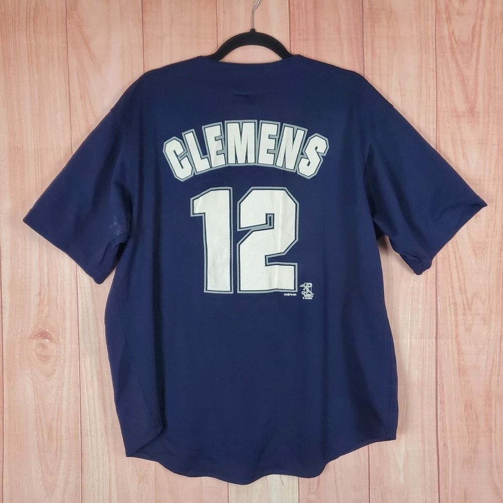 New York Yankees Jersey Mens Blue L Roger Clemens True Fan Baseball Sportswear
